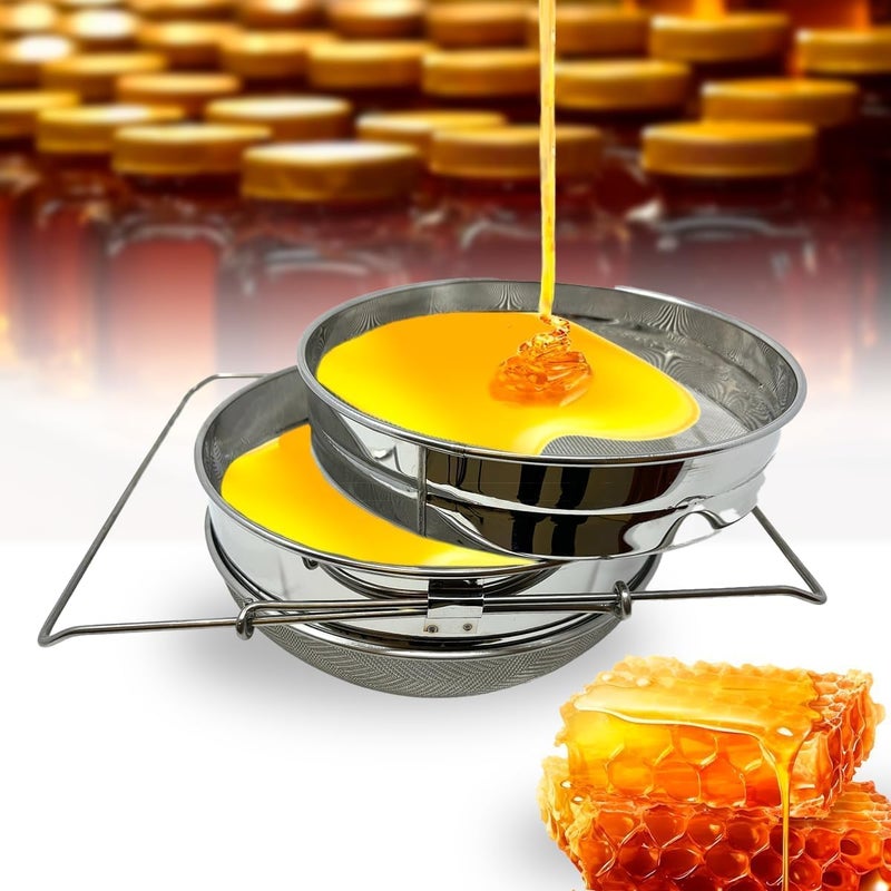 SunVara Honey Bucket 5 Gallon Bucket with Spigot Extractor Equipment Food-Grade PP 20L Capacity + Honey Strainer Filter Honey Filter 2 Piece Honey Double Strainer Honey Extractor Equipment Stainless Steel - Image 3